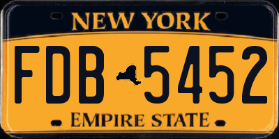 NY license plate FDB5452