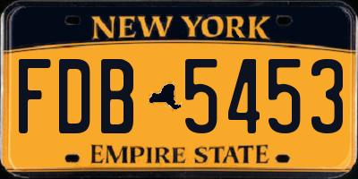 NY license plate FDB5453