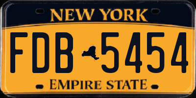 NY license plate FDB5454