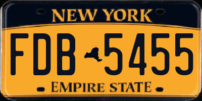 NY license plate FDB5455