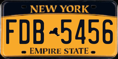 NY license plate FDB5456
