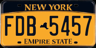 NY license plate FDB5457