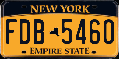 NY license plate FDB5460