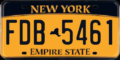 NY license plate FDB5461