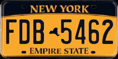 NY license plate FDB5462