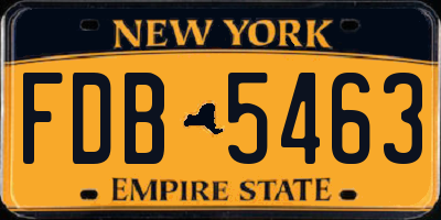 NY license plate FDB5463