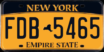 NY license plate FDB5465