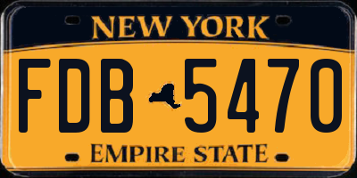 NY license plate FDB5470
