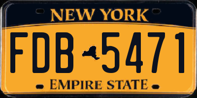 NY license plate FDB5471