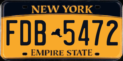 NY license plate FDB5472