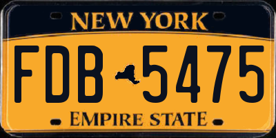 NY license plate FDB5475