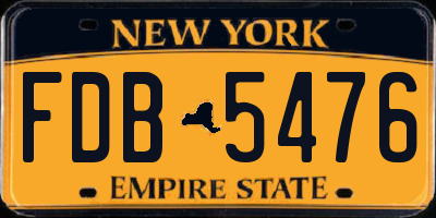 NY license plate FDB5476