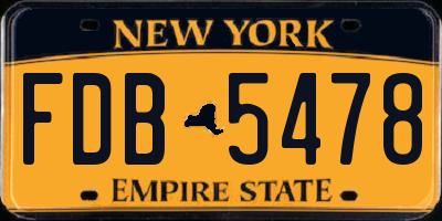 NY license plate FDB5478