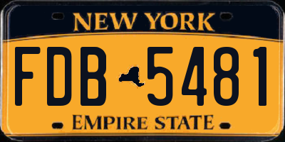 NY license plate FDB5481