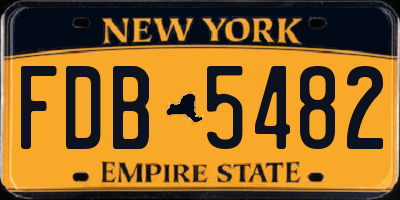 NY license plate FDB5482