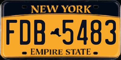 NY license plate FDB5483