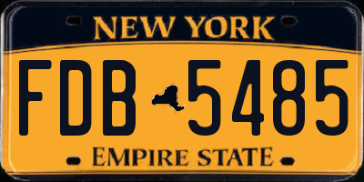 NY license plate FDB5485