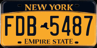 NY license plate FDB5487