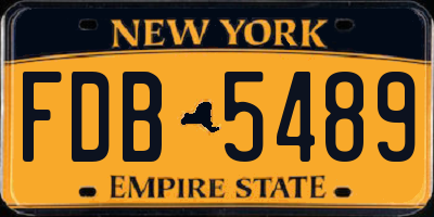 NY license plate FDB5489