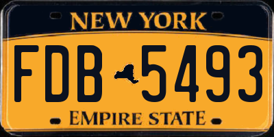 NY license plate FDB5493