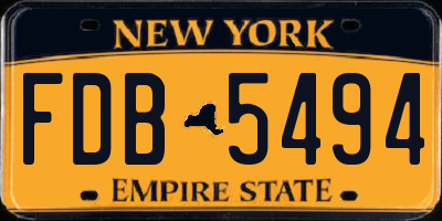 NY license plate FDB5494