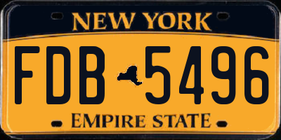 NY license plate FDB5496