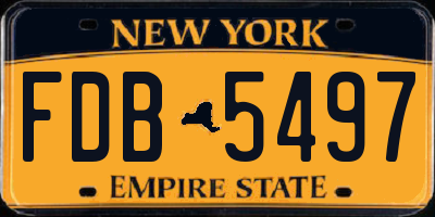 NY license plate FDB5497