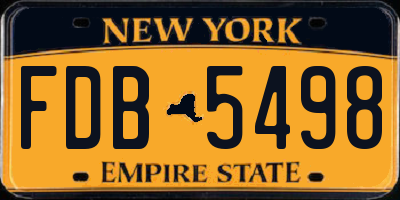 NY license plate FDB5498