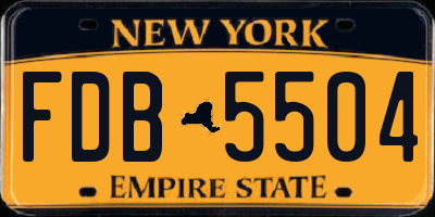 NY license plate FDB5504
