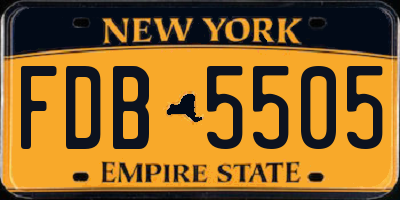 NY license plate FDB5505