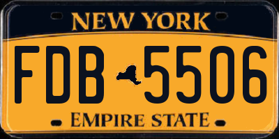 NY license plate FDB5506