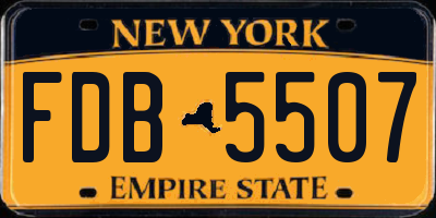 NY license plate FDB5507
