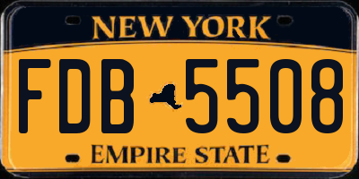 NY license plate FDB5508