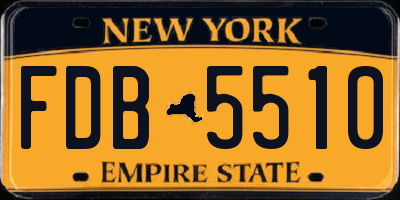 NY license plate FDB5510