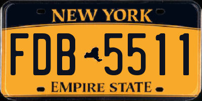 NY license plate FDB5511