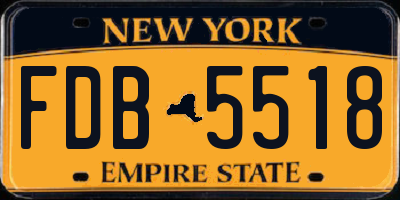 NY license plate FDB5518