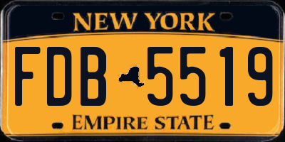 NY license plate FDB5519