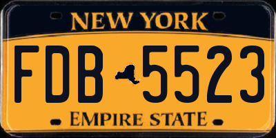NY license plate FDB5523