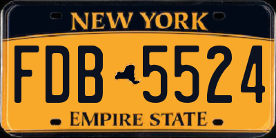 NY license plate FDB5524