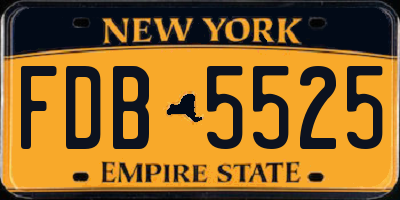 NY license plate FDB5525