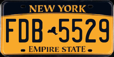 NY license plate FDB5529