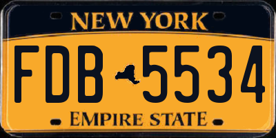 NY license plate FDB5534