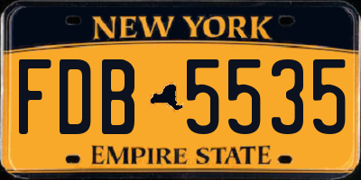 NY license plate FDB5535
