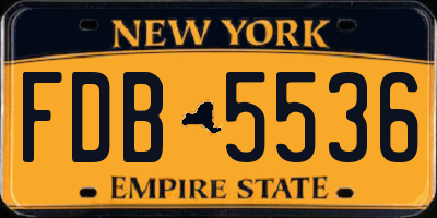 NY license plate FDB5536