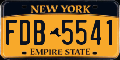 NY license plate FDB5541
