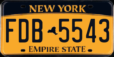 NY license plate FDB5543