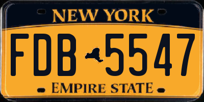 NY license plate FDB5547