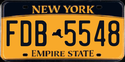 NY license plate FDB5548