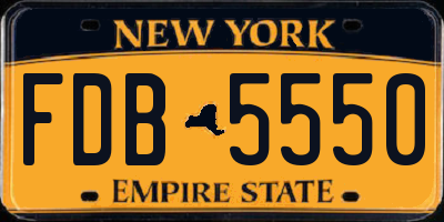 NY license plate FDB5550