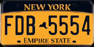 NY license plate FDB5554